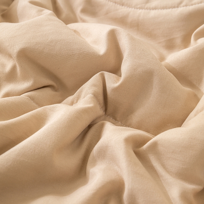 91家纺网 家纺一手货源 找家纺 云玲时尚 2026新款水洗棉100%新疆棉花纯色夏被夏凉被空调被 杏仁咖