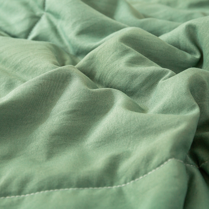 91家纺网 家纺一手货源 找家纺 云玲时尚 2026新款水洗棉100%新疆棉花纯色夏被夏凉被空调被 松墨绿
