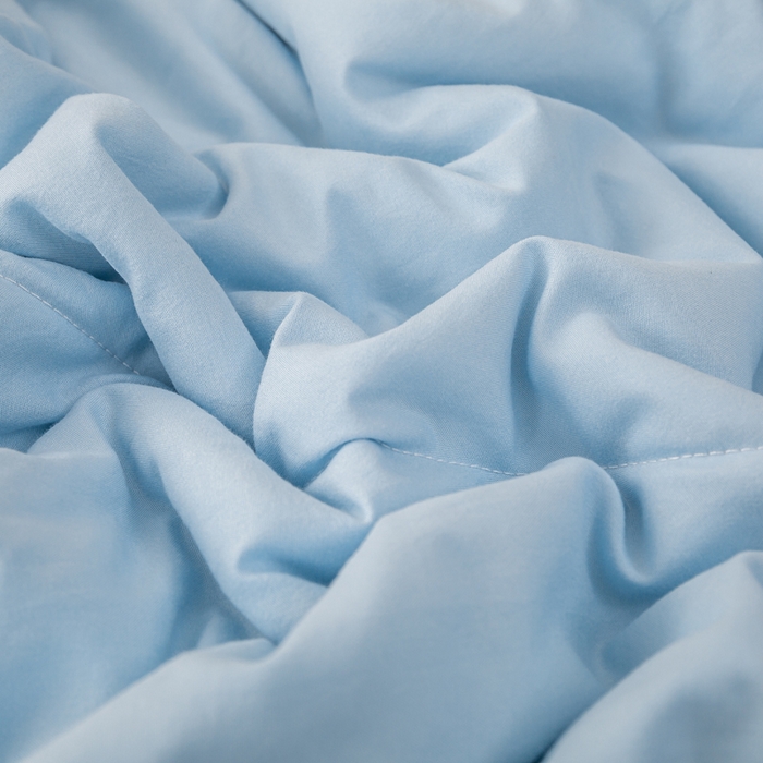 91家纺网 家纺一手货源 找家纺 云玲时尚 2026新款水洗棉100%新疆棉花纯色夏被夏凉被空调被 水漾蓝