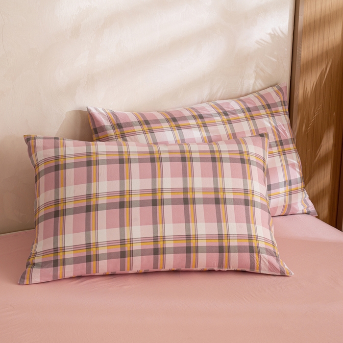 91家纺网 家纺一手货源 找家纺 云玲时尚 2026新款无印风新疆棉花格子夏被夏凉被空调被 简约粉