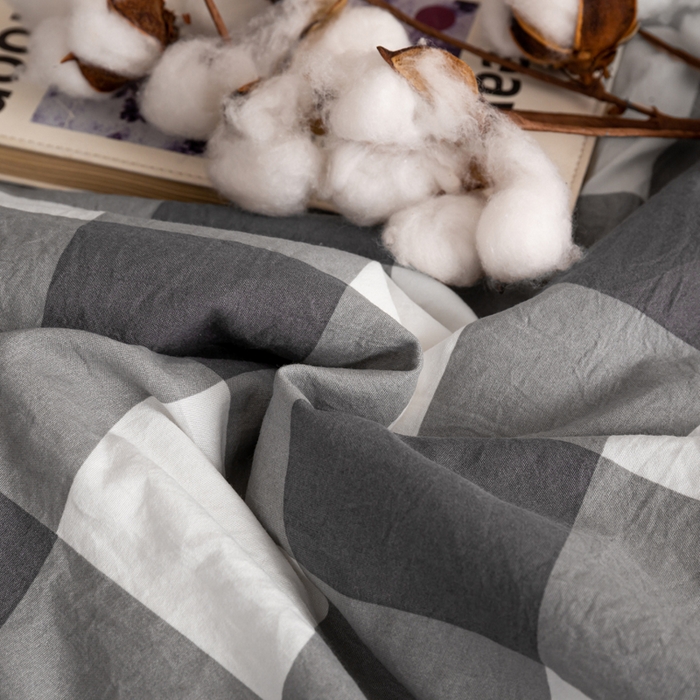 91家纺网 家纺一手货源 找家纺 云玲时尚 2026新款无印风新疆棉花格子夏被夏凉被空调被 简约灰
