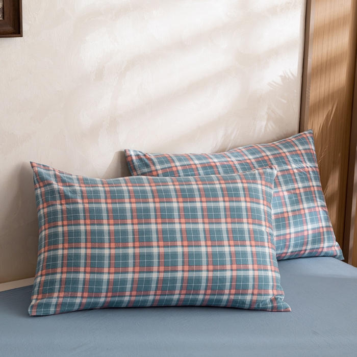 91家纺网 家纺一手货源 找家纺 云玲时尚 2026新款无印风新疆棉花格子夏被夏凉被空调被 蓝胭格