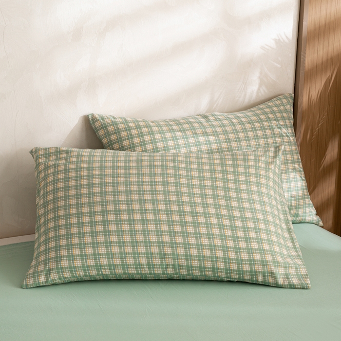 91家纺网 家纺一手货源 找家纺 云玲时尚 2026新款无印风新疆棉花格子夏被夏凉被空调被 青禾绿