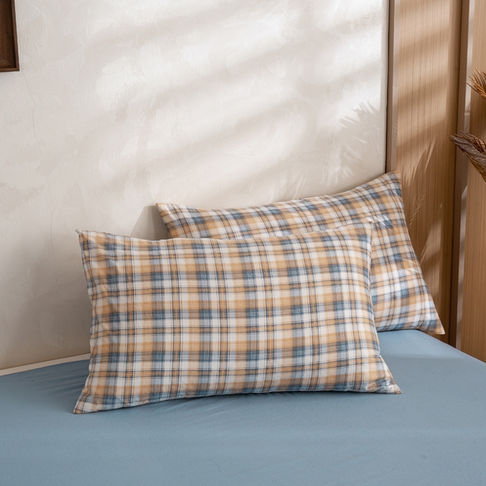 91家纺网 家纺一手货源 找家纺 云玲时尚 2026新款无印风新疆棉花格子夏被夏凉被空调被 烟雨蓝