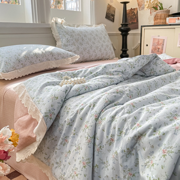 91家纺网 家纺一手货源 找家纺 （总）欧妮家纺 2026新款A类云感双层纱夏被床盖四件套