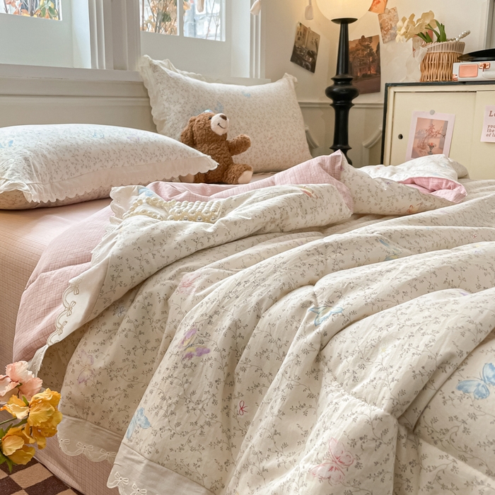 91家纺网 家纺一手货源 找家纺 （总）欧妮家纺 2026新款A类古棉花边夏被空调被子