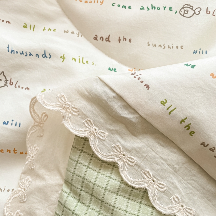 91家纺网 家纺一手货源 找家纺 欧妮家纺 2026新款A类古棉花边夏被空调被子 夏被-猫语