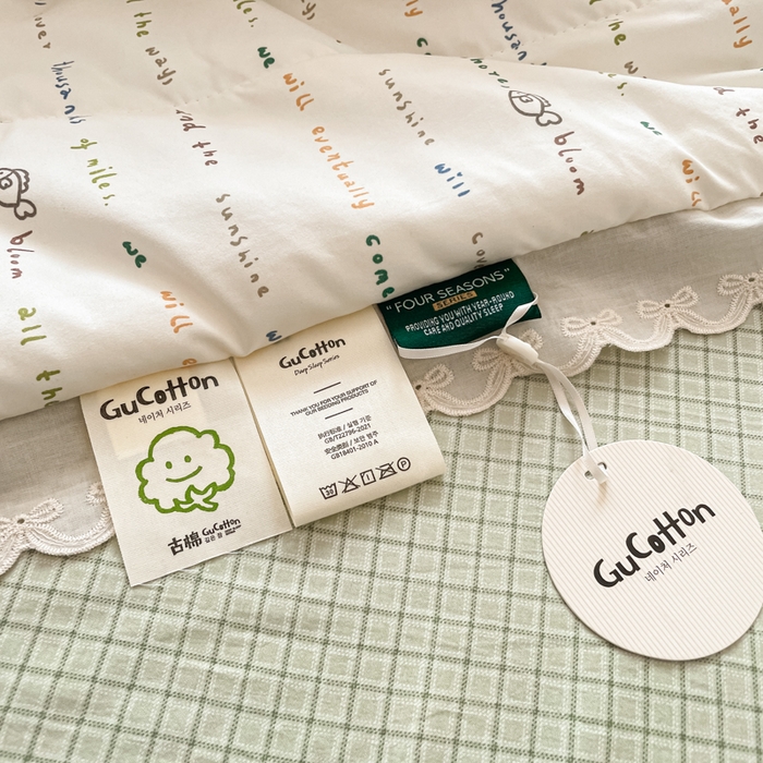 91家纺网 家纺一手货源 找家纺 欧妮家纺 2026新款A类古棉花边夏被空调被子 夏被-猫语