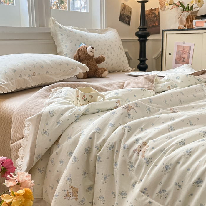 欧妮家纺 2026新款A类古棉花边夏被空调被子 夏被-鹿踪