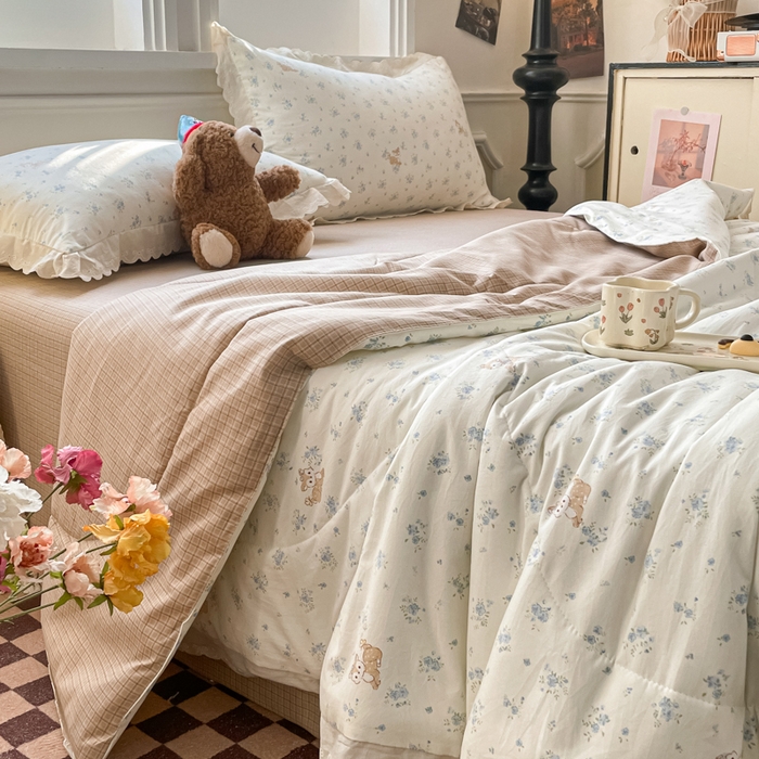 91家纺网 家纺一手货源 找家纺 欧妮家纺 2026新款A类古棉花边夏被空调被子 夏被-鹿踪