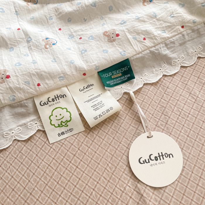 91家纺网 家纺一手货源 找家纺 欧妮家纺 2026新款A类古棉花边夏被空调被子 夏被-苹果小象