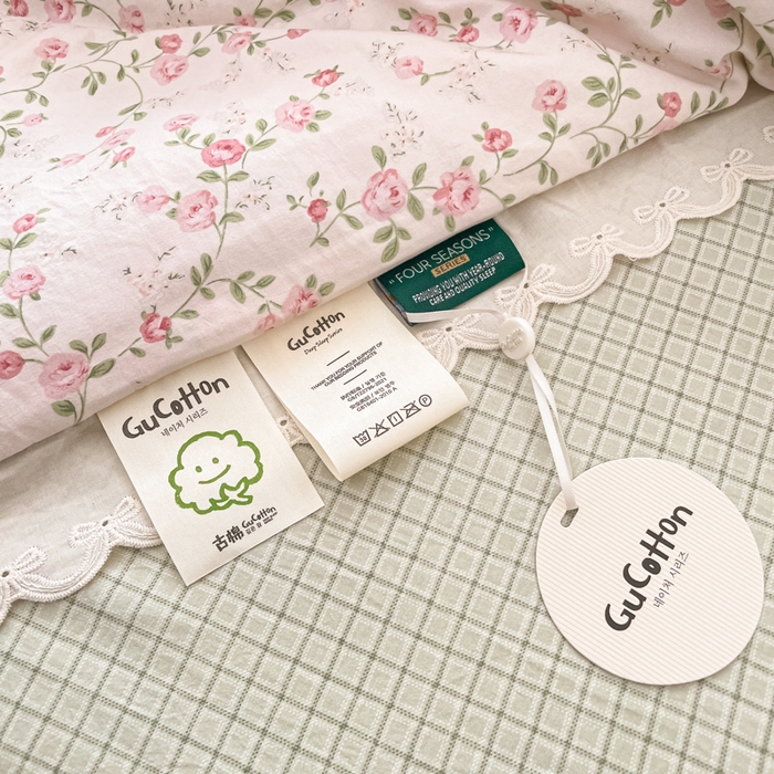 91家纺网 家纺一手货源 找家纺 欧妮家纺 2026新款A类古棉花边夏被空调被子 夏被-粉蔷织