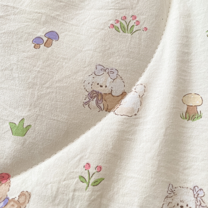 91家纺网 家纺一手货源 找家纺 欧妮家纺 2026新款A类古棉花边夏被空调被子 夏被-奶芙犬