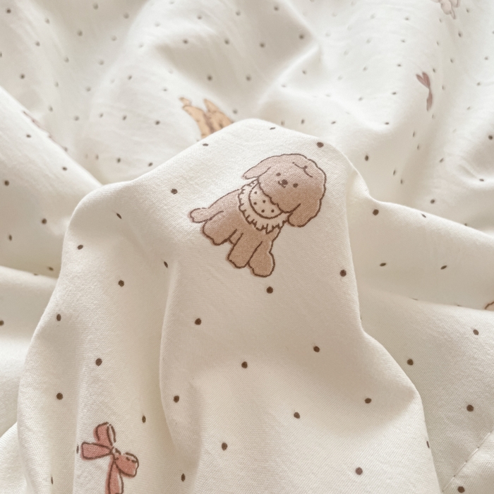 91家纺网 家纺一手货源 找家纺 欧妮家纺 2026新款A类古棉花边夏被空调被子 夏被-奶咖犬格