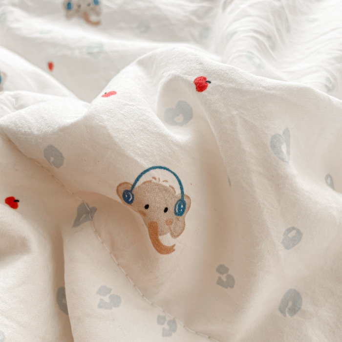 91家纺网 家纺一手货源 找家纺 欧妮家纺 2026新款A类古棉花边夏被空调被子 夏被-苹果小象