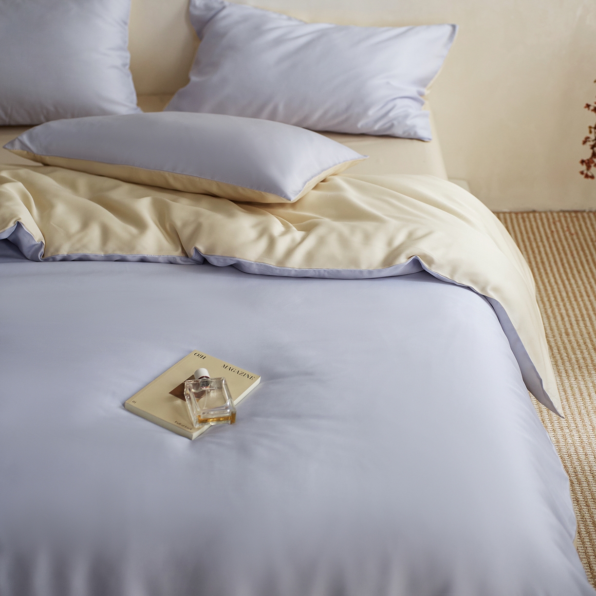 91家纺网 家纺一手货源 找家纺 （总）千朵森 2026新款50S素色双拼莱塞尔夏凉四件套