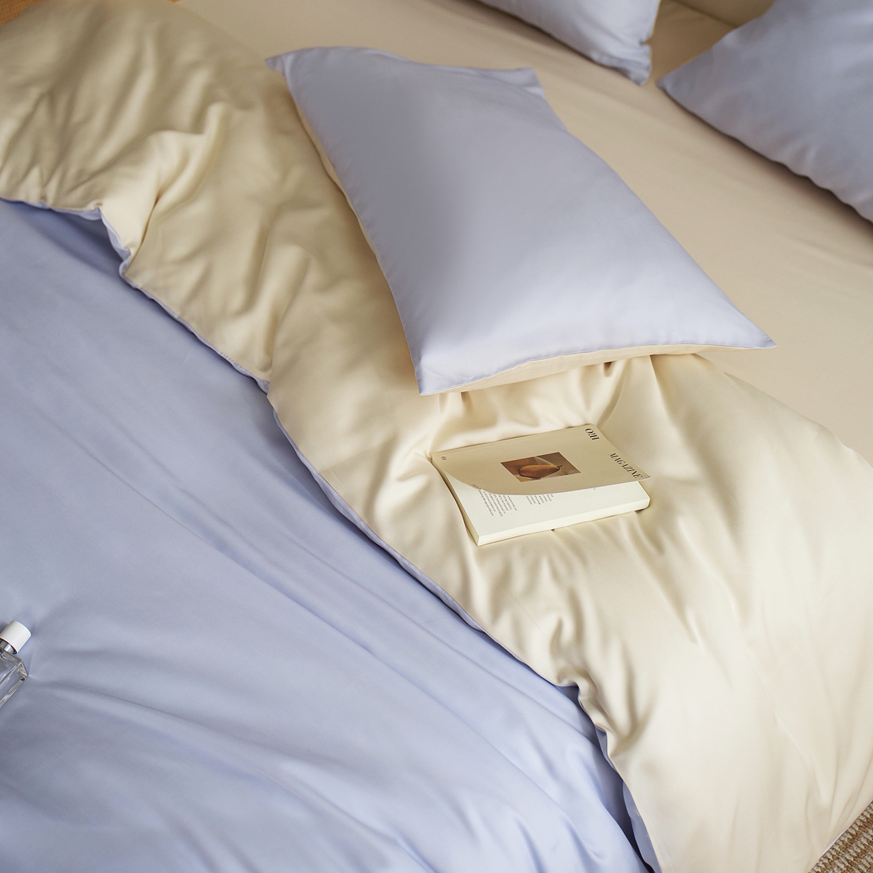 91家纺网 家纺一手货源 找家纺 （总）千朵森 2026新款50S素色双拼莱塞尔夏凉四件套