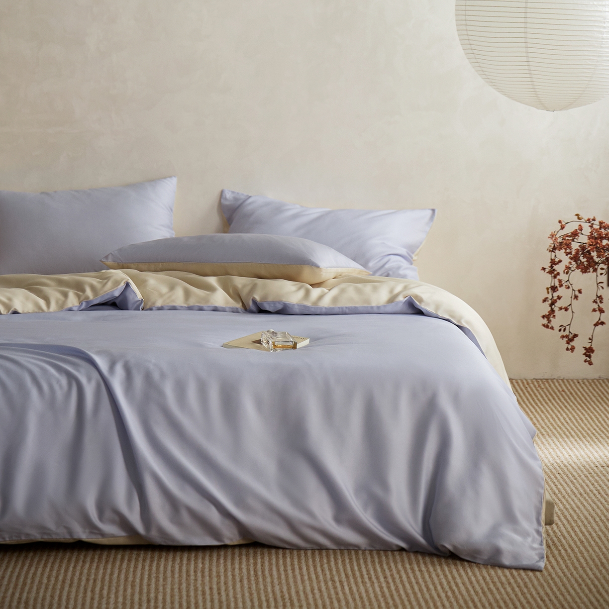 91家纺网 家纺一手货源 找家纺 （总）千朵森 2026新款50S素色双拼莱塞尔夏凉四件套