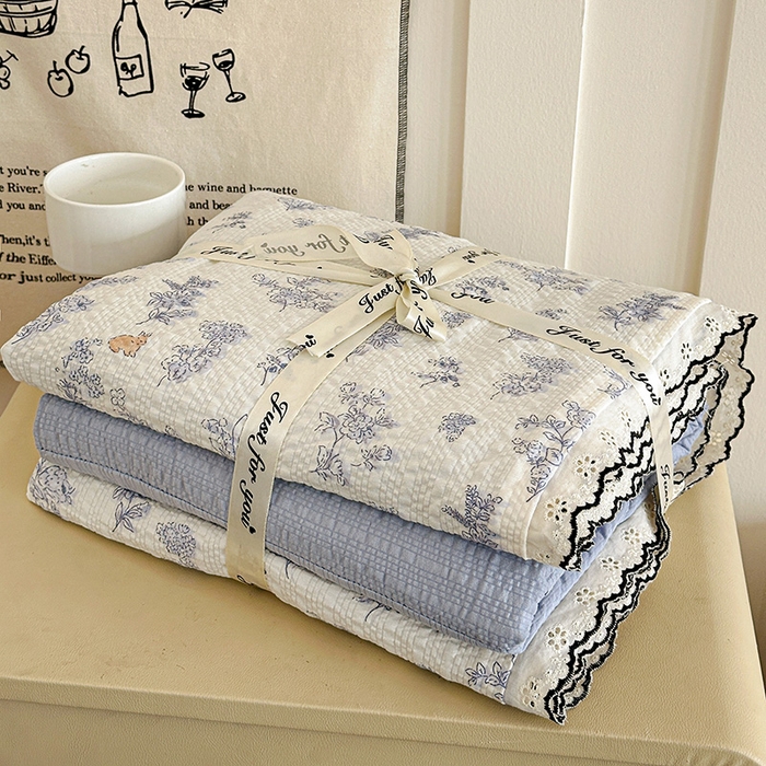 91家纺网 家纺一手货源 找家纺 仟网汇 2026新款法式花边泡芙纱四件套 青禾集