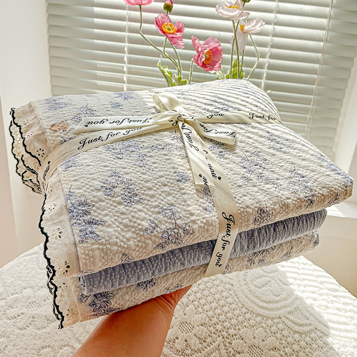 91家纺网 家纺一手货源 找家纺 仟网汇 2026新款法式花边泡芙纱四件套 青禾集