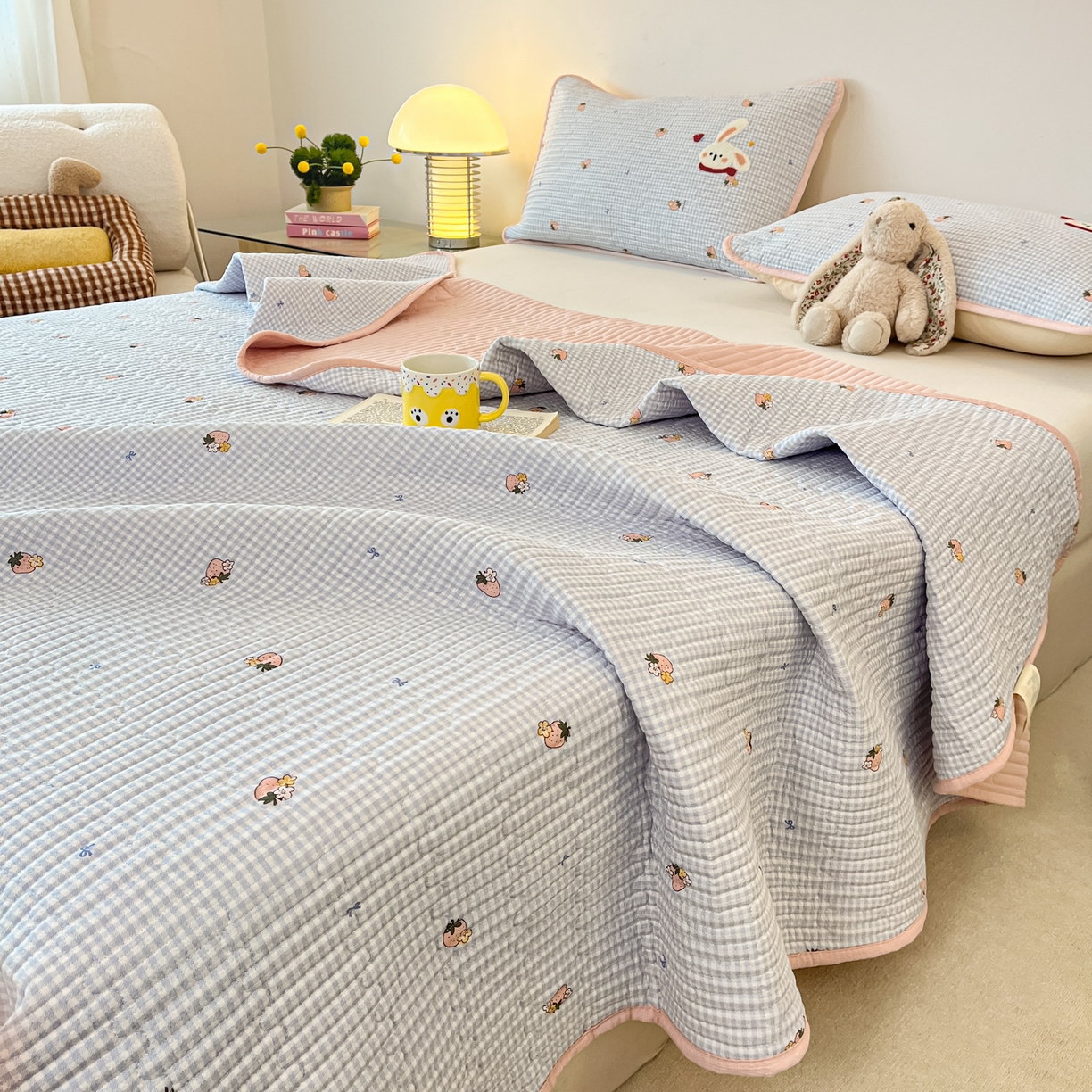 91家纺网 家纺一手货源 找家纺 （总）欧妮家纺 2026新款A类云感毛巾绣夏被四件套-床盖空调被系列