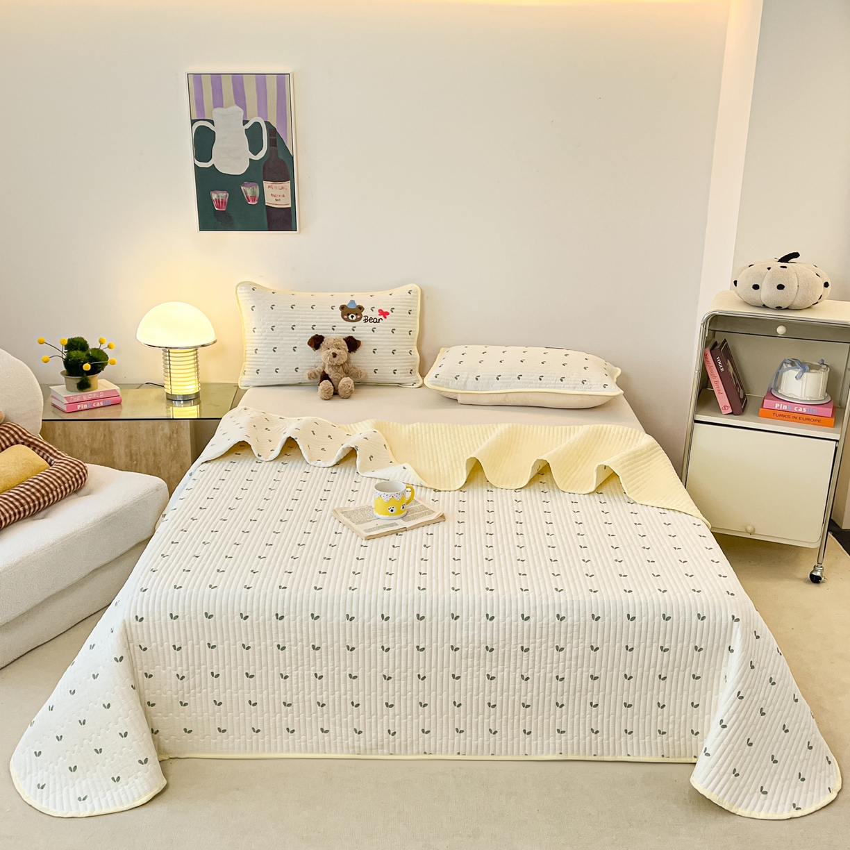 91家纺网 家纺一手货源 找家纺 欧妮家纺 2026新款A类云感毛巾绣夏被四件套-床盖空调被系列 小熊彩虹派对