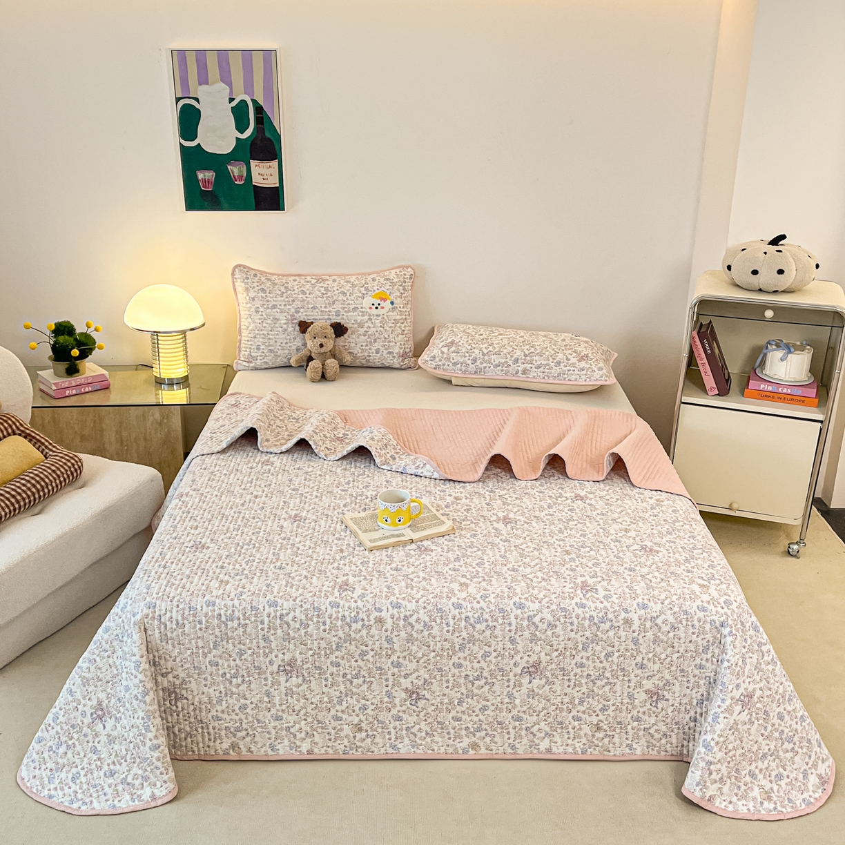 91家纺网 家纺一手货源 找家纺 欧妮家纺 2026新款A类云感毛巾绣夏被四件套-床盖空调被系列 小熊酱