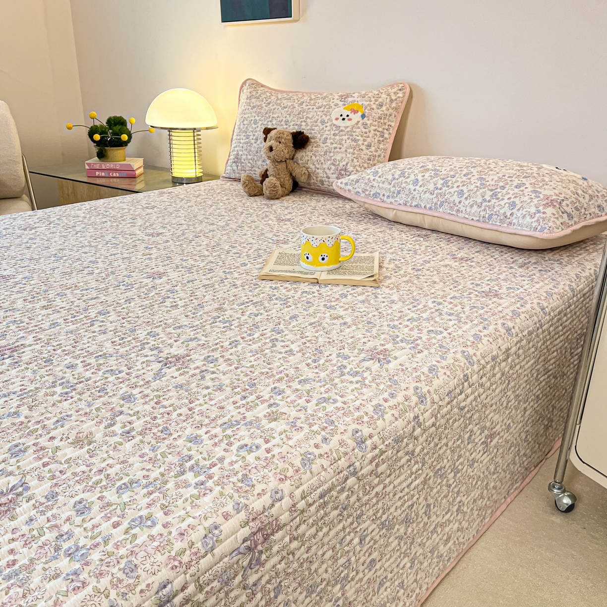 91家纺网 家纺一手货源 找家纺 欧妮家纺 2026新款A类云感毛巾绣夏被四件套-床盖空调被系列 小熊酱