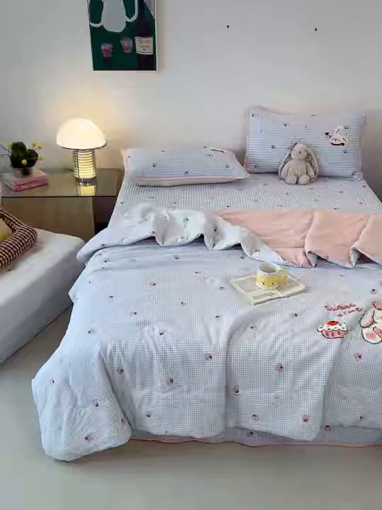 91家纺网 家纺一手货源 找家纺 （总）欧妮家纺 2026新款A类云感毛巾绣夏被四件套-床盖空调被系列
