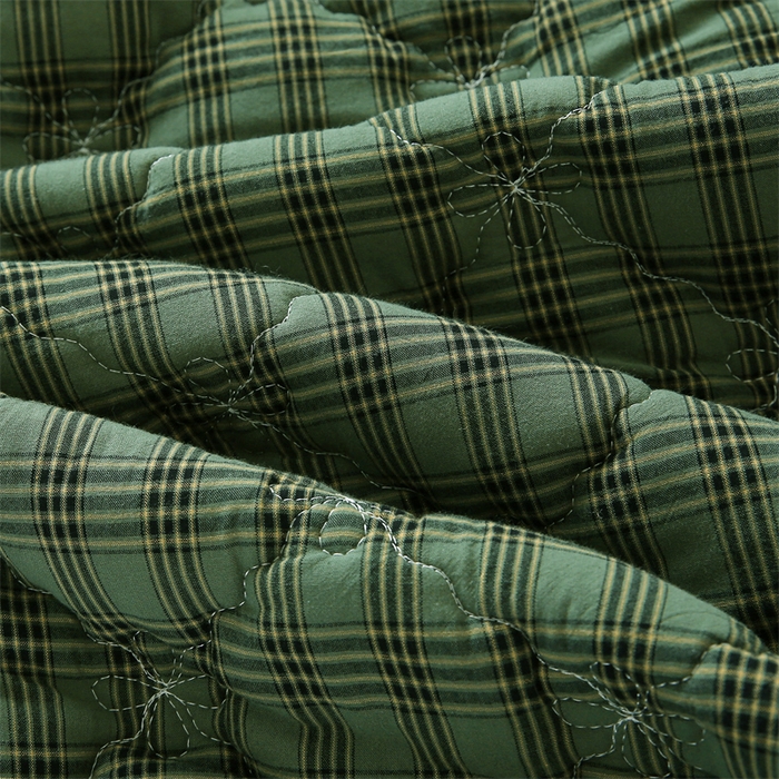 91家纺网 家纺一手货源 找家纺 欧妮家纺 2026新款日式全棉水洗棉色织夹棉床笠-席梦思保护套 日式全棉床笠-重楼绿