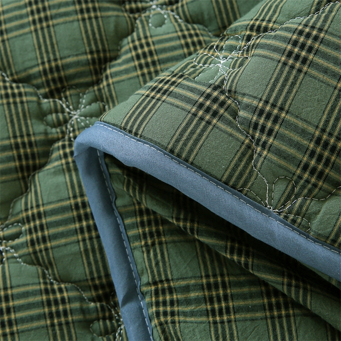 91家纺网 家纺一手货源 找家纺 欧妮家纺 2026新款日式全棉水洗棉色织夹棉床笠-席梦思保护套 日式全棉床笠-重楼绿