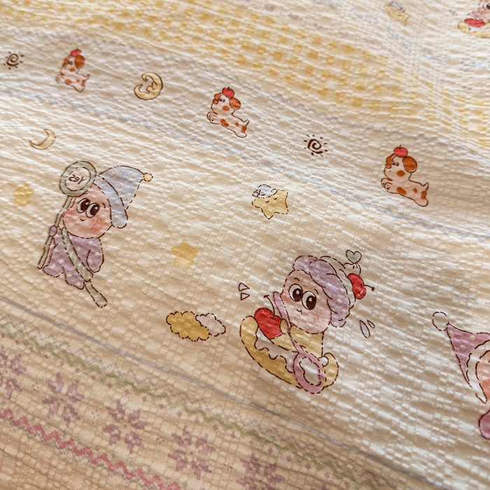 91家纺网 家纺一手货源 找家纺 仟网汇 2026新款法式花边泡芙纱四件套 甜梦星人