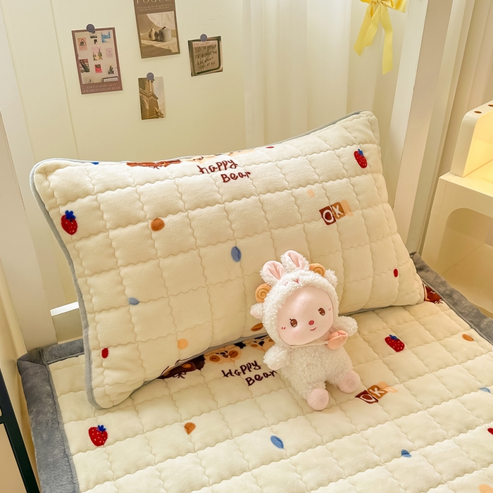 欧妮家纺 2026新款加厚夹棉牛奶绒枕套 水晶-汪汪狗