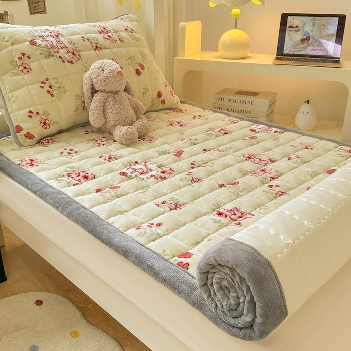 91家纺网 家纺一手货源 找家纺 欧妮家纺 2026新款加厚夹棉牛奶绒枕套 水晶-两小无猜