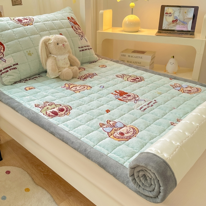 91家纺网 家纺一手货源 找家纺 欧妮家纺 2026新款加厚夹棉牛奶绒枕套 水晶-拉布布