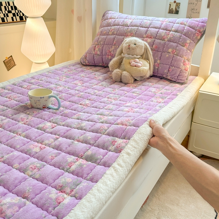 91家纺网 家纺一手货源 找家纺 欧妮家纺 2026新款加厚夹棉牛奶绒枕套 暖绒-罗兰雨