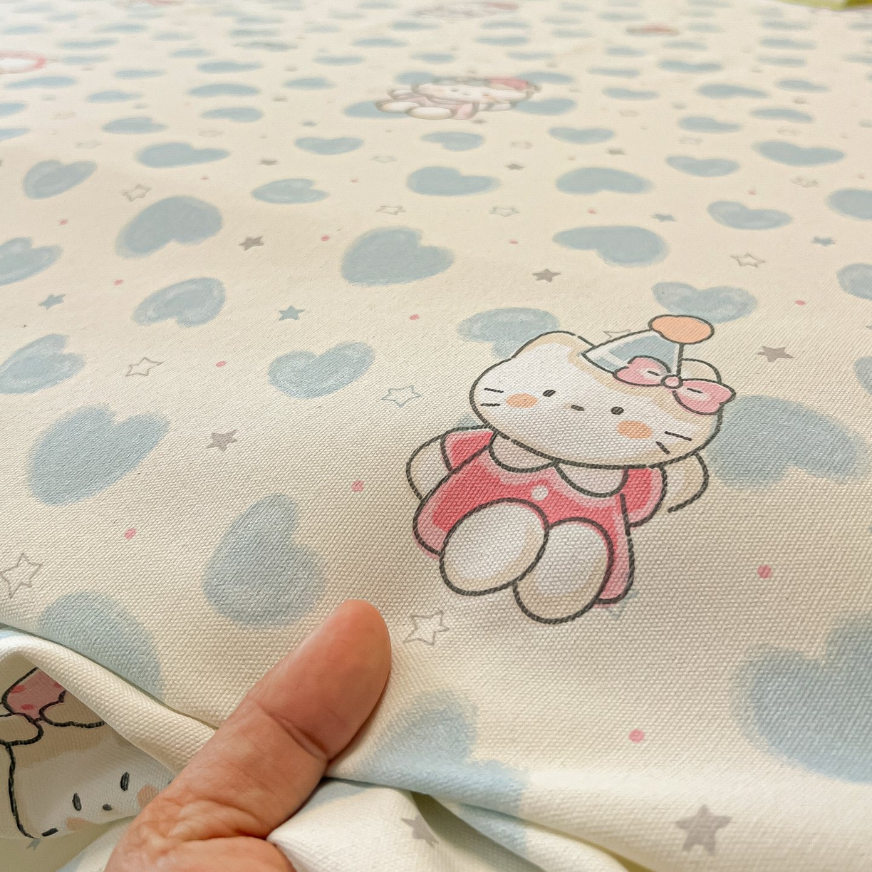 91家纺网 家纺一手货源 找家纺 欧妮家纺 2026新款老粗布床单凉席席子单床单 老粗布-蓝心凯蒂