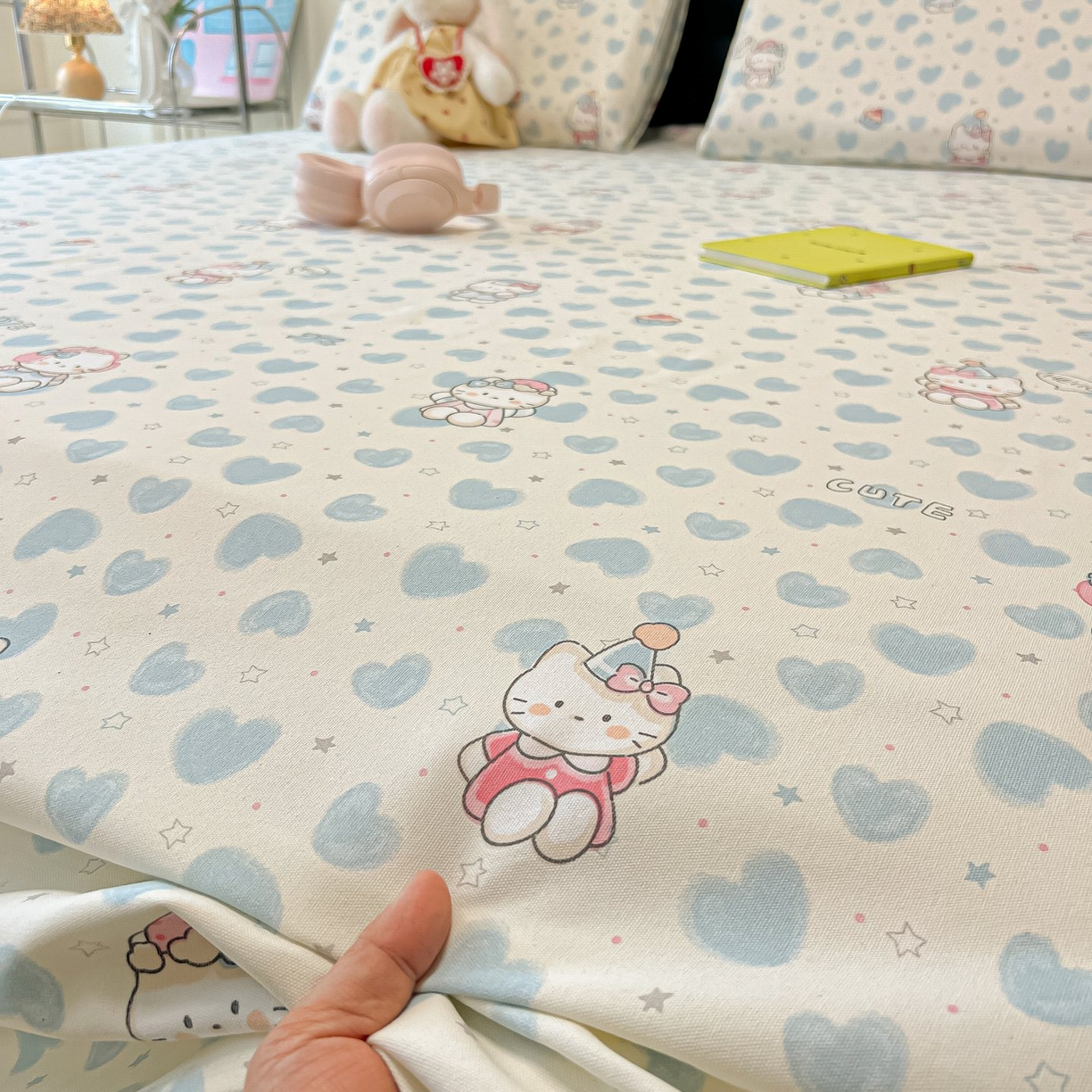 91家纺网 家纺一手货源 找家纺 欧妮家纺 2026新款老粗布床单凉席席子单床单 老粗布-蓝心凯蒂