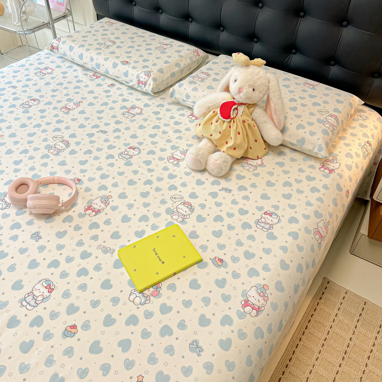 91家纺网 家纺一手货源 找家纺 欧妮家纺 2026新款老粗布床单凉席席子单床单 老粗布-蓝心凯蒂