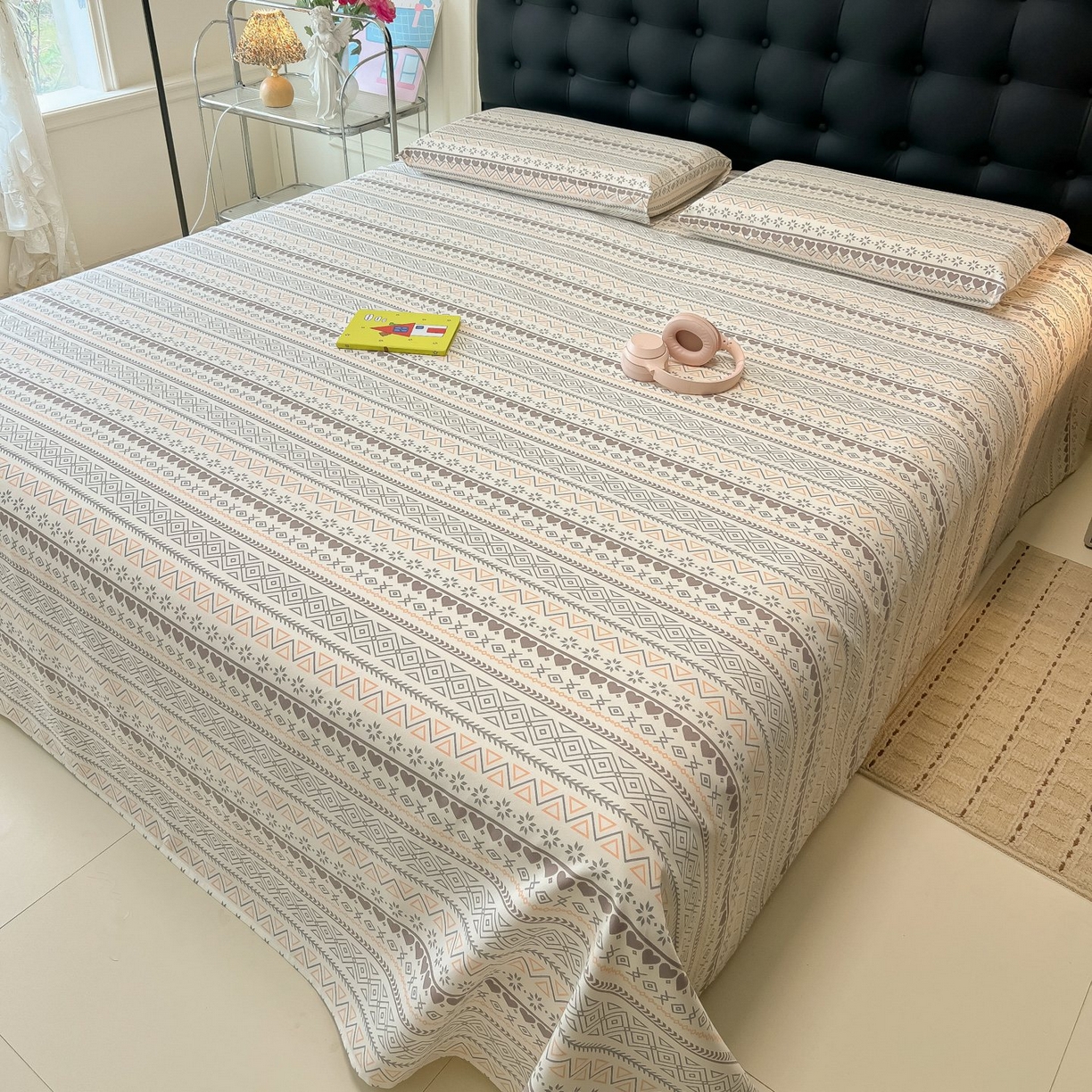 91家纺网 家纺一手货源 找家纺 欧妮家纺 2026新款老粗布床单凉席席子单床单 老粗布-逸趣