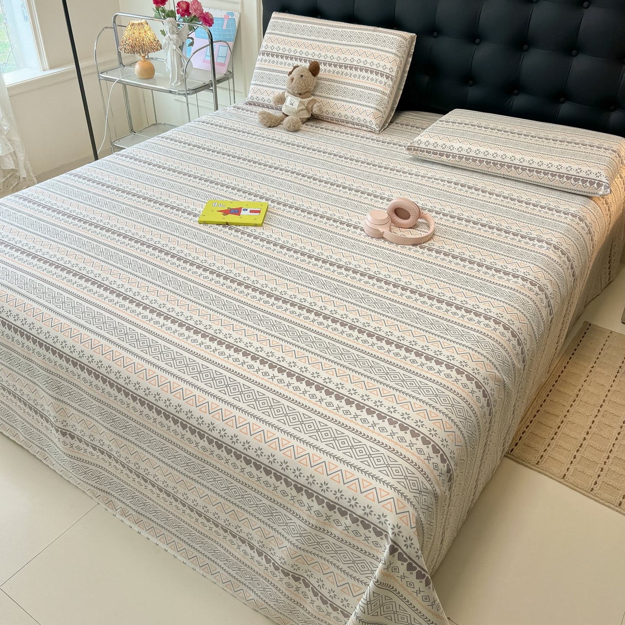 91家纺网 家纺一手货源 找家纺 欧妮家纺 2026新款老粗布床单凉席席子单床单 老粗布-逸趣