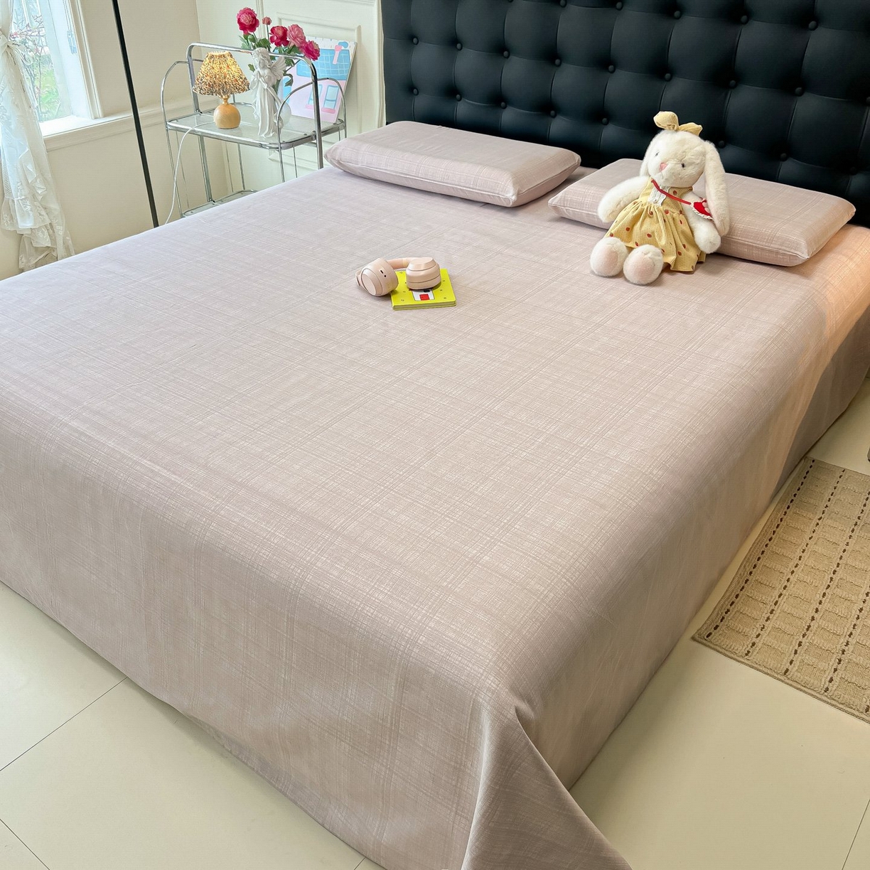 91家纺网 家纺一手货源 找家纺 欧妮家纺 2026新款老粗布床单凉席席子单床单 老粗布-静谧