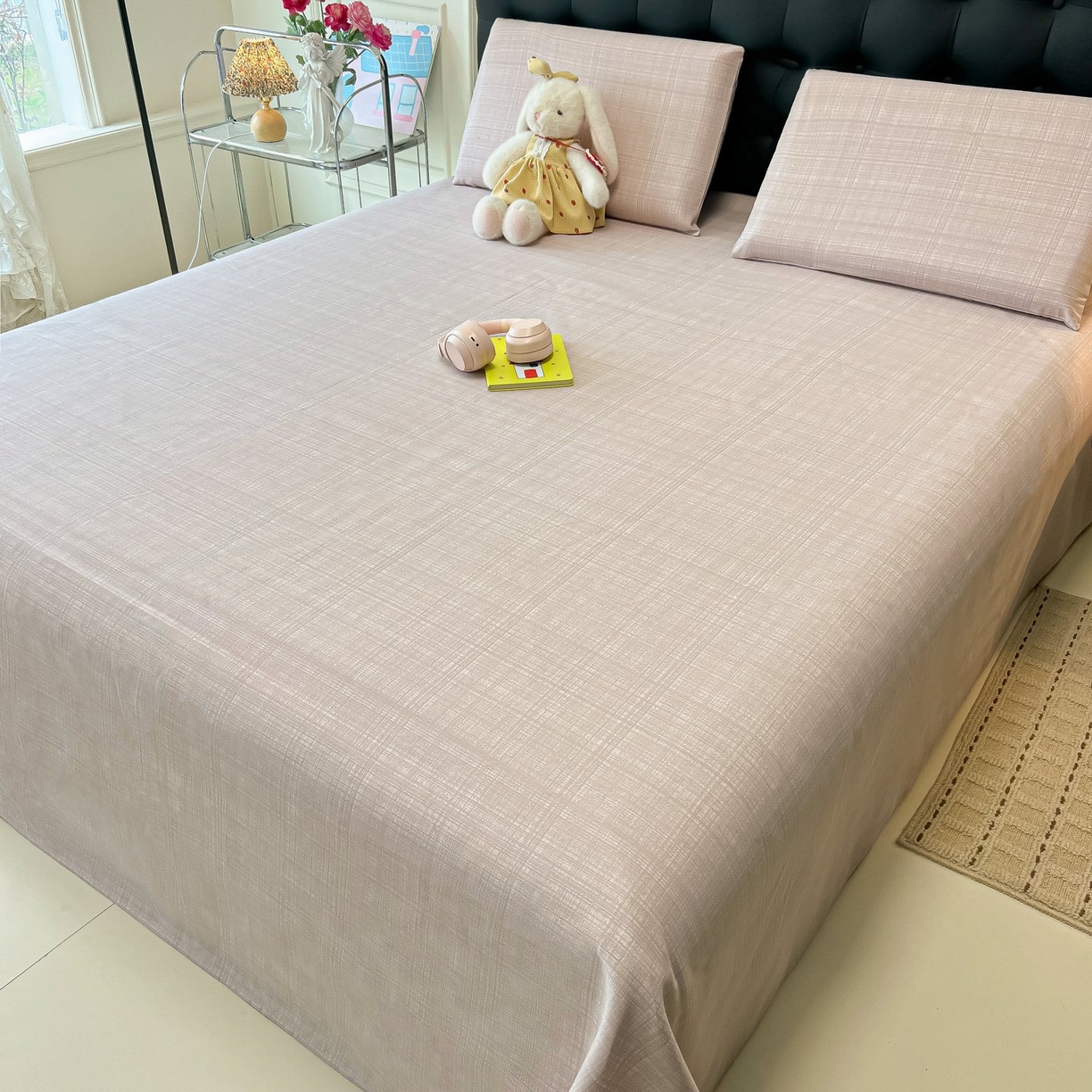 91家纺网 家纺一手货源 找家纺 欧妮家纺 2026新款老粗布床单凉席席子单床单 老粗布-静谧