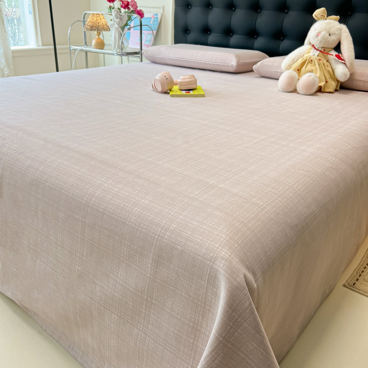 91家纺网 家纺一手货源 找家纺 欧妮家纺 2026新款老粗布床单凉席席子单床单 老粗布-静谧