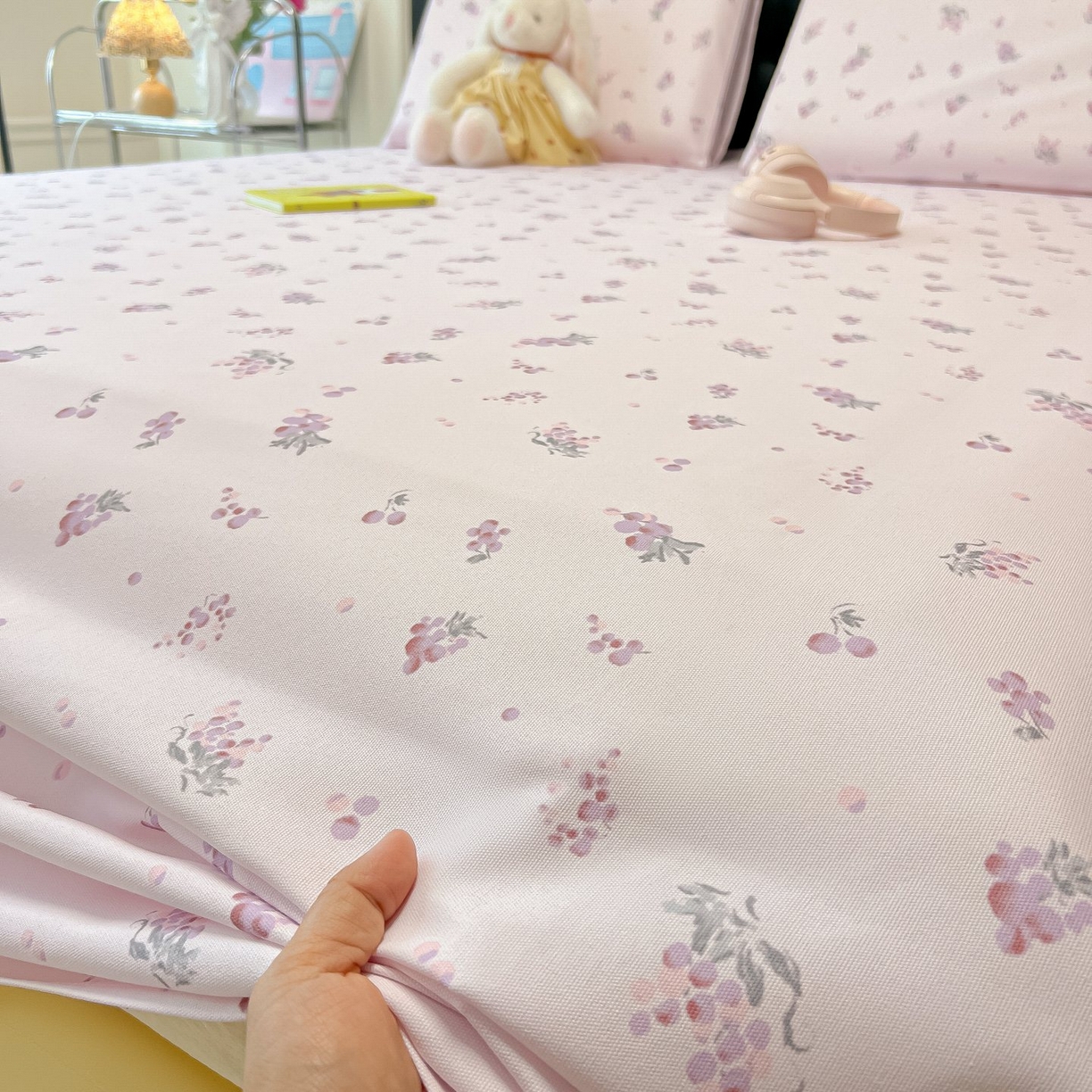 91家纺网 家纺一手货源 找家纺 欧妮家纺 2026新款老粗布床单凉席席子单床单 老粗布-葡萄七分甜