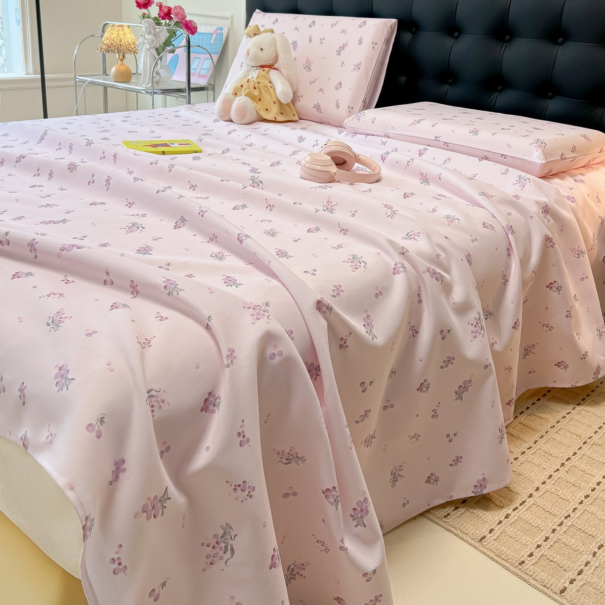 91家纺网 家纺一手货源 找家纺 欧妮家纺 2026新款老粗布床单凉席席子单床单 老粗布-葡萄七分甜