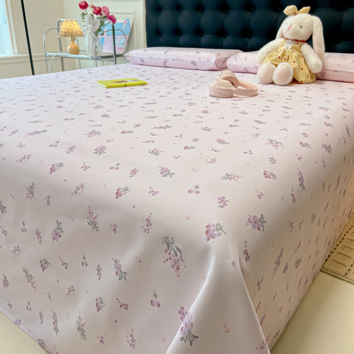 91家纺网 家纺一手货源 找家纺 欧妮家纺 2026新款老粗布床单凉席席子单床单 老粗布-葡萄七分甜