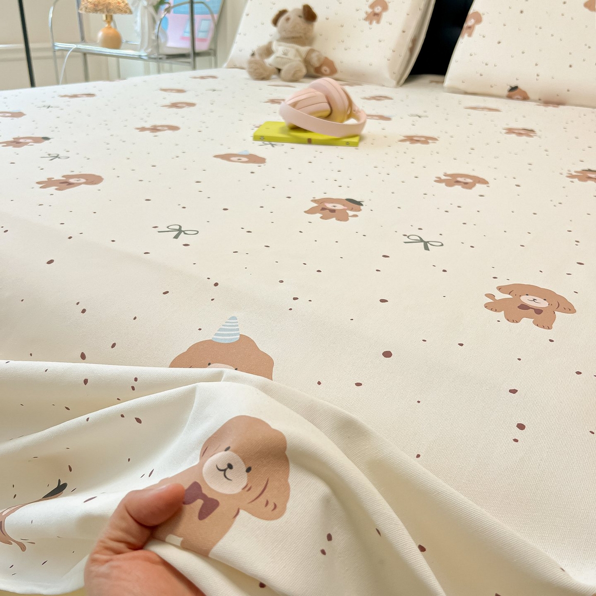 91家纺网 家纺一手货源 找家纺 欧妮家纺 2026新款老粗布床单凉席席子单床单 老粗布-萌趣小汪