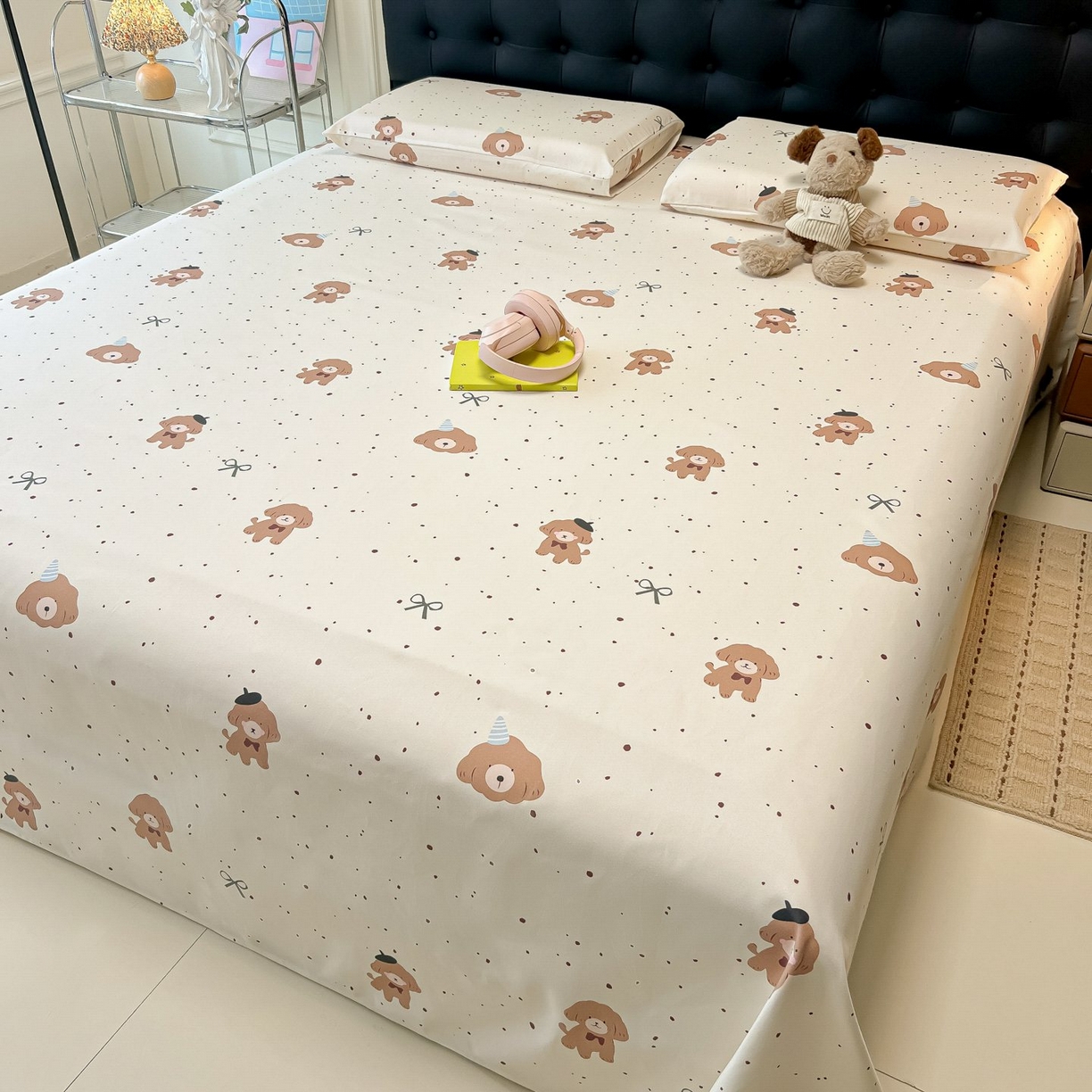 91家纺网 家纺一手货源 找家纺 欧妮家纺 2026新款老粗布床单凉席席子单床单 老粗布-萌趣小汪