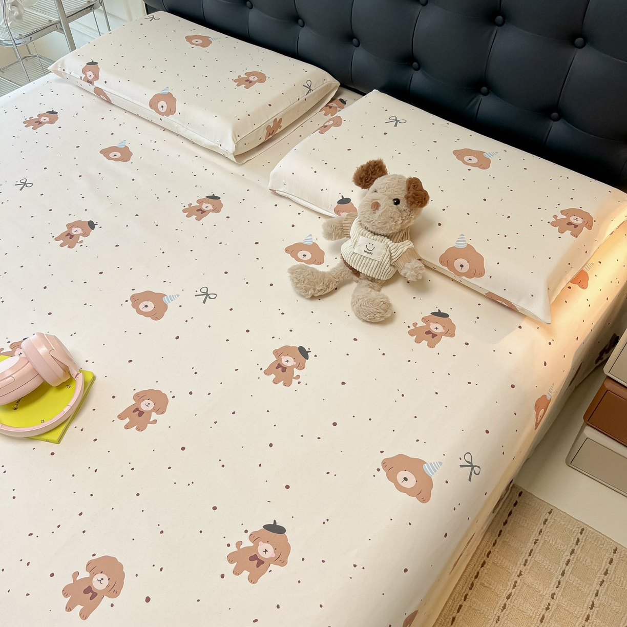 91家纺网 家纺一手货源 找家纺 欧妮家纺 2026新款老粗布床单凉席席子单床单 老粗布-萌趣小汪